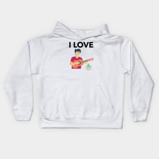 I Love Guitar Kids Hoodie